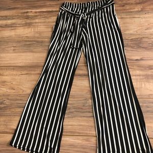 Love Mood Striped Wide Leg Pants Sz M
